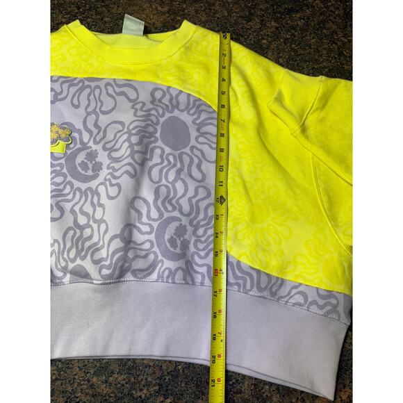 Nike Euphoria Trend Fleece Cropped Sweatshirt Purple/Yellow Size XS Oversized - Picture 6 of 14